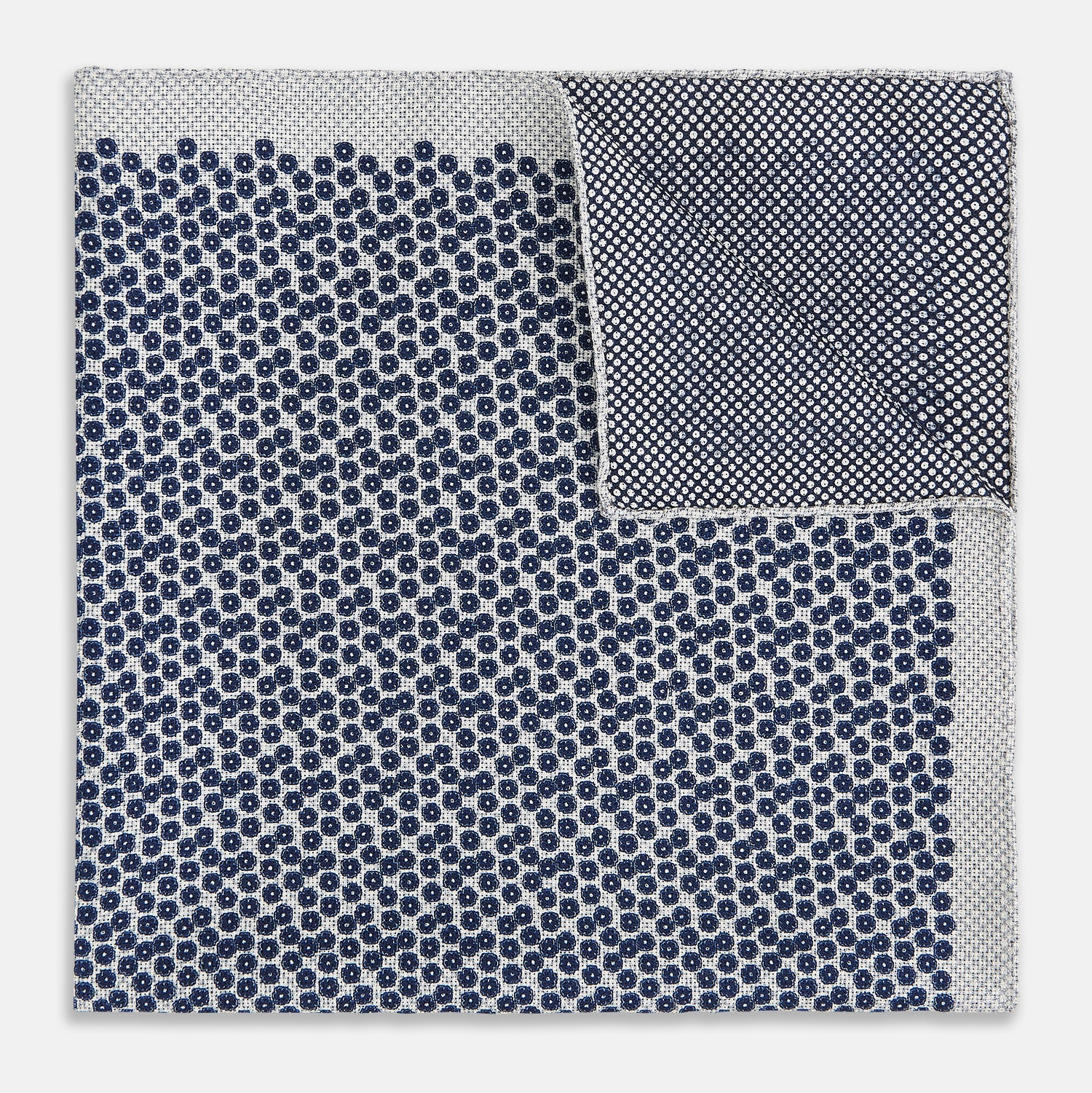 View 4 of product Floral Grey Pocket Square in Silk