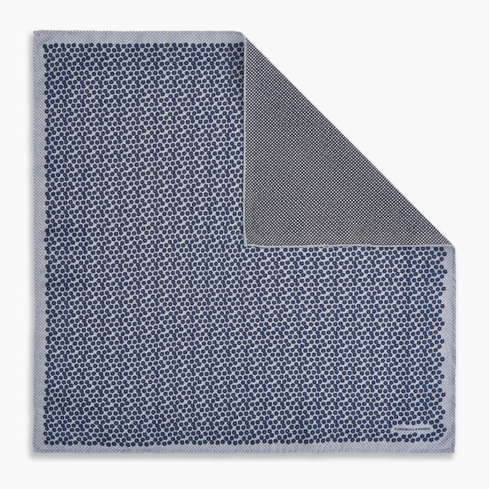 Floral Blue Pocket Square in Silk Image 6