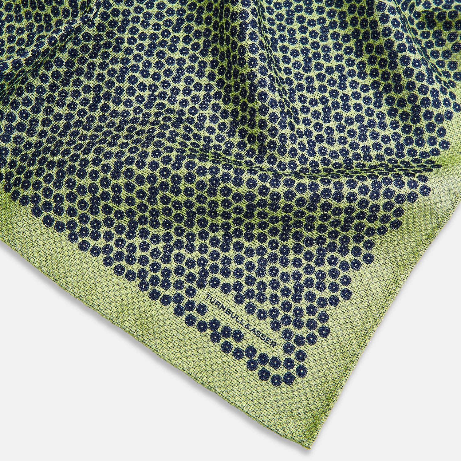 View 3 of product Floral Green Pocket Square in Silk