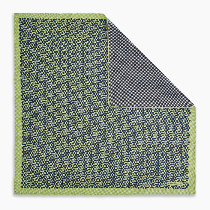 Floral Green Pocket Square in Silk Image 6