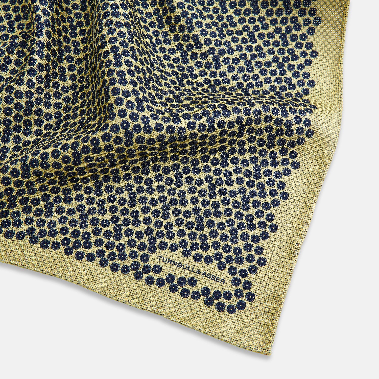 View 3 of product Floral Yellow Pocket Square in Silk