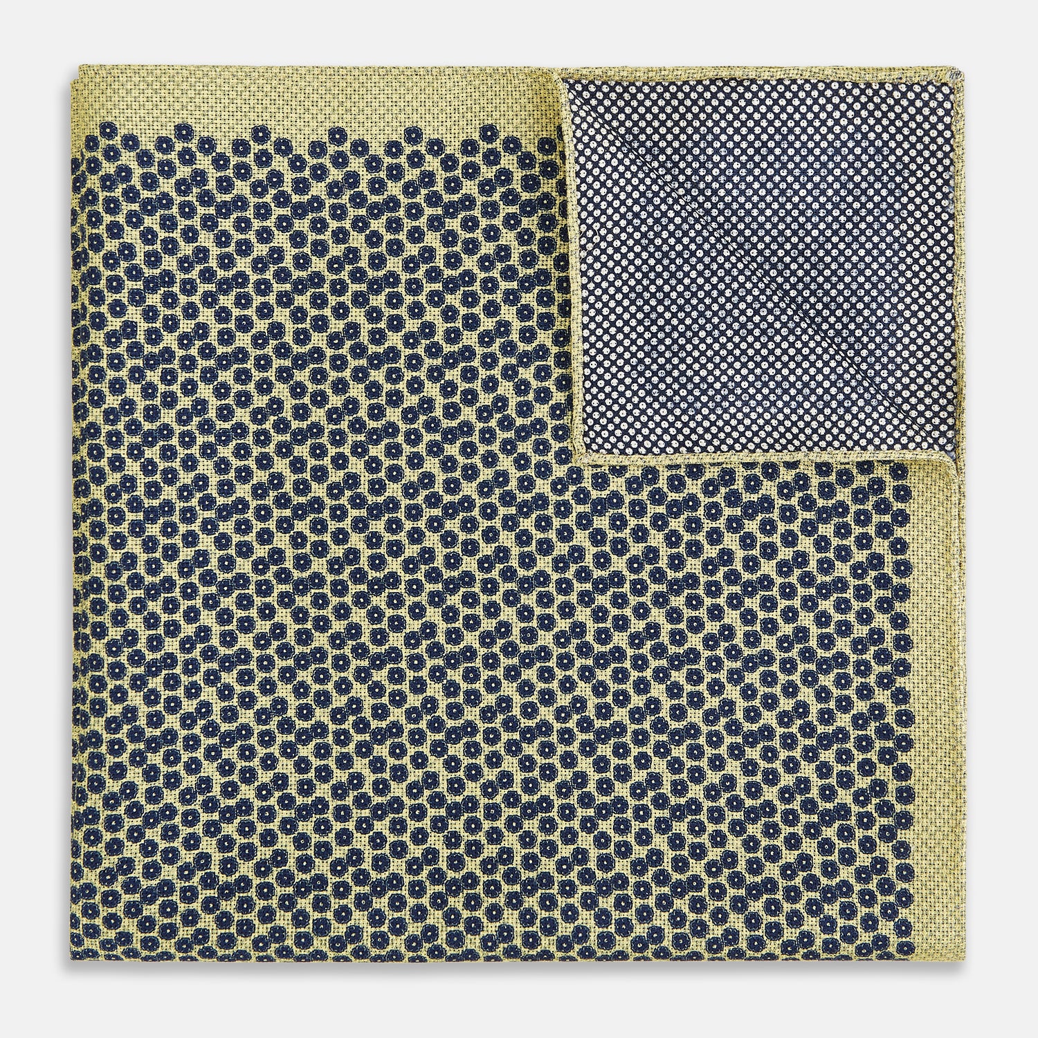 View 4 of product Floral Yellow Pocket Square in Silk