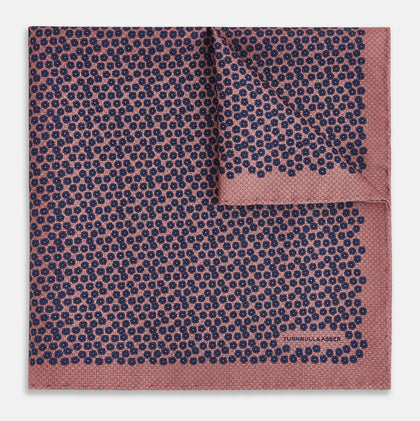Floral Pink Pocket Square in Silk