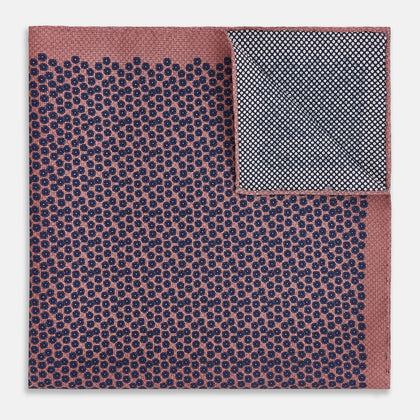 Floral Pink Pocket Square in Silk Image 3