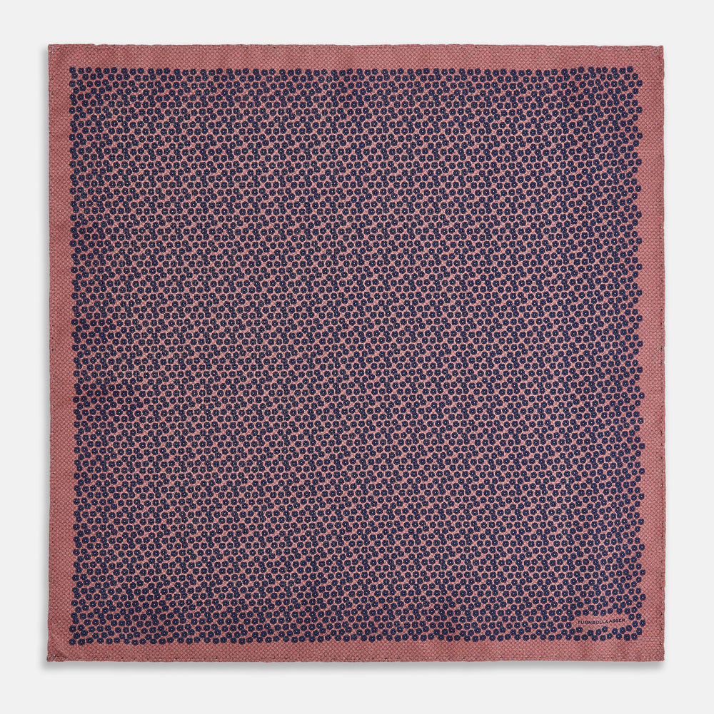 Floral Pink Pocket Square in Silk