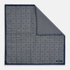 View 1 of product Geometric Navy Tile Pocket Square in Silk