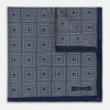 View 2 of product Geometric Navy Tile Pocket Square in Silk