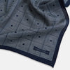 View 3 of product Geometric Navy Tile Pocket Square in Silk