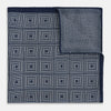 View 4 of product Geometric Navy Tile Pocket Square in Silk