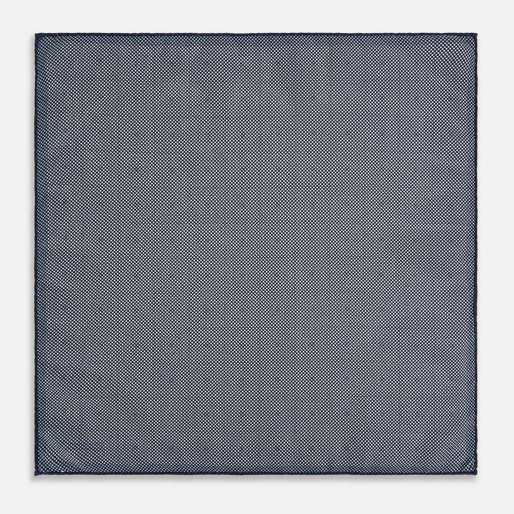 Geometric Navy Tile Pocket Square in Silk