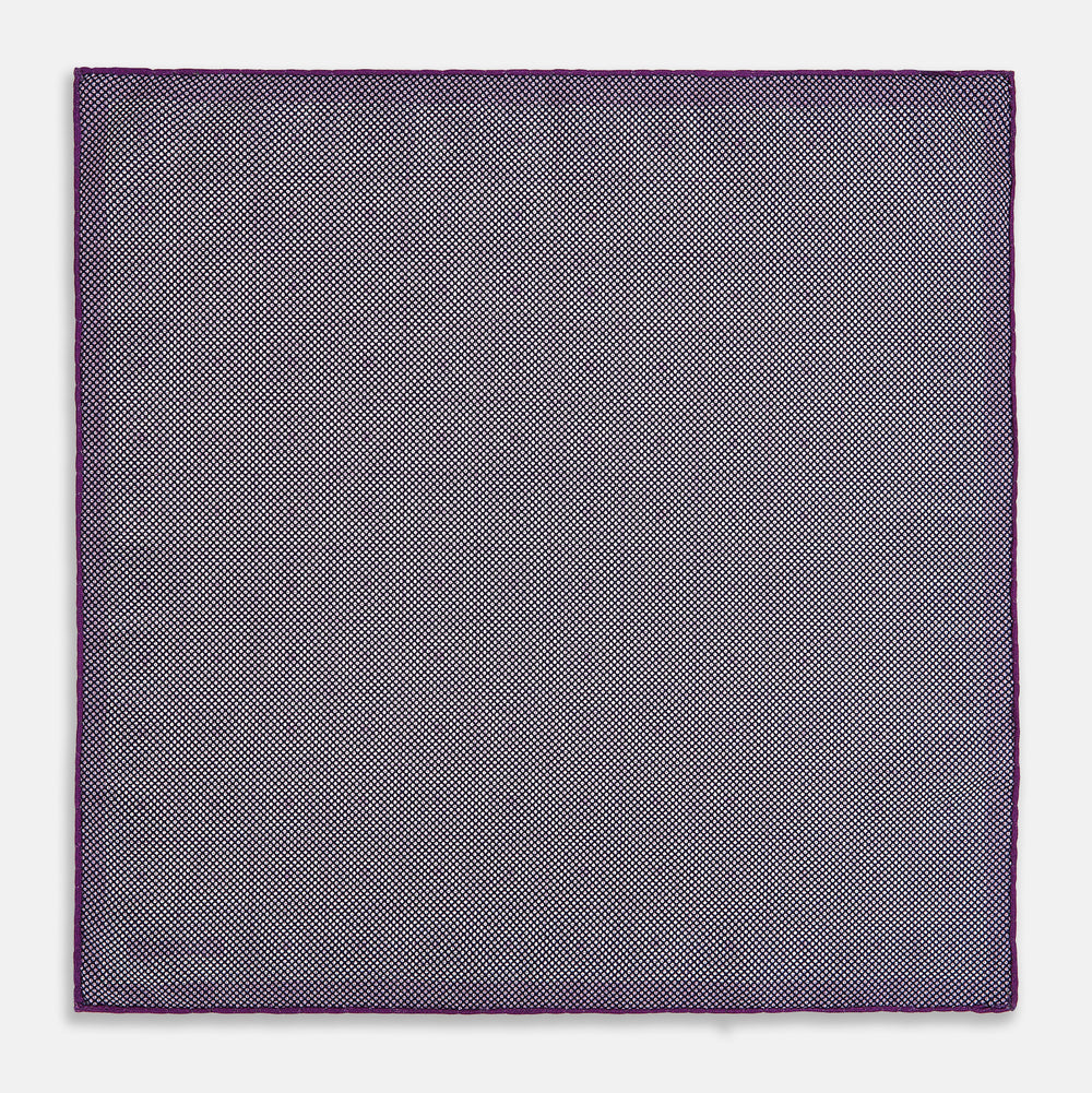 Geometric Purple Tile Pocket Square in Silk