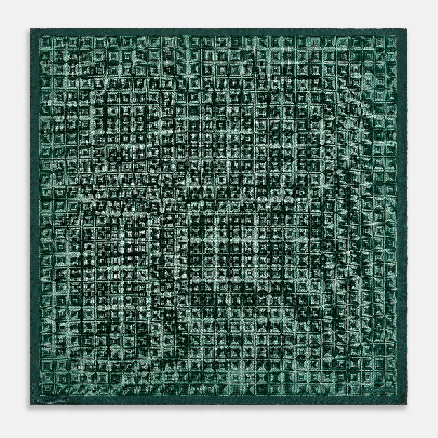 View 5 of product Geometric Green Tile Pocket Square in Silk