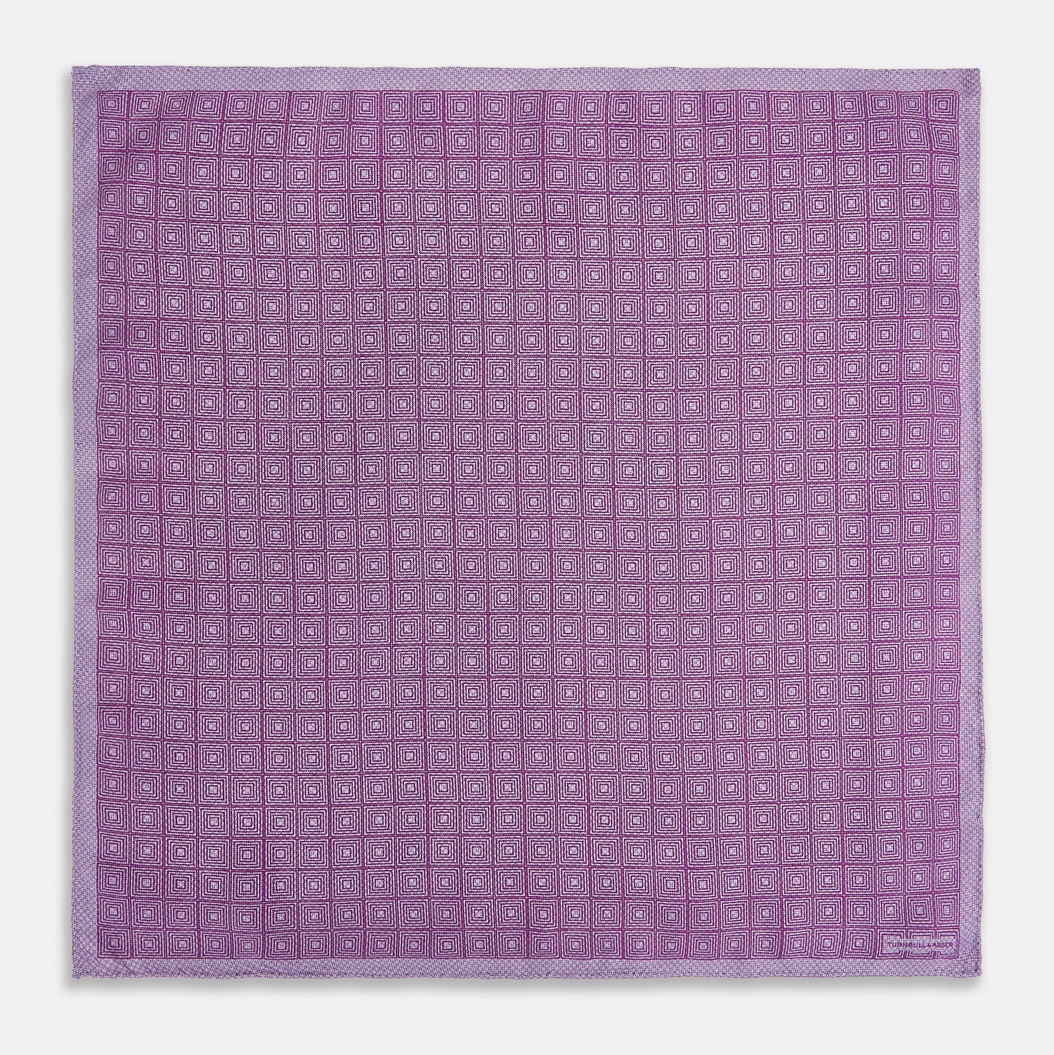 View 5 of product Geometric Lilac Tile Pocket Square in Silk