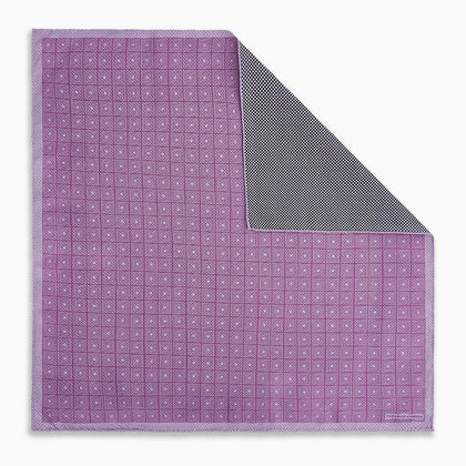 Geometric Lilac Tile Pocket Square in Silk Image 6