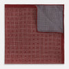 View 2 of product Geometric Burgundy Tile Pocket Square in Silk