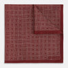 View 4 of product Geometric Burgundy Tile Pocket Square in Silk