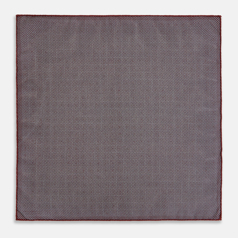 Geometric Burgundy Tile Pocket Square in Silk