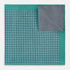 View 4 of product Geometric Green Pocket Square in Silk