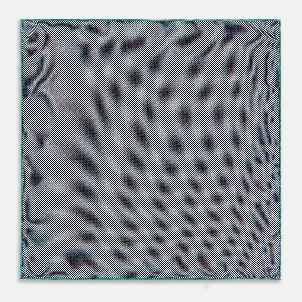 Geometric Green Pocket Square in Silk