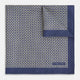 Geometric Blue Pocket Square in Silk