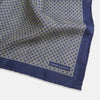 View 3 of product Geometric Blue Pocket Square in Silk