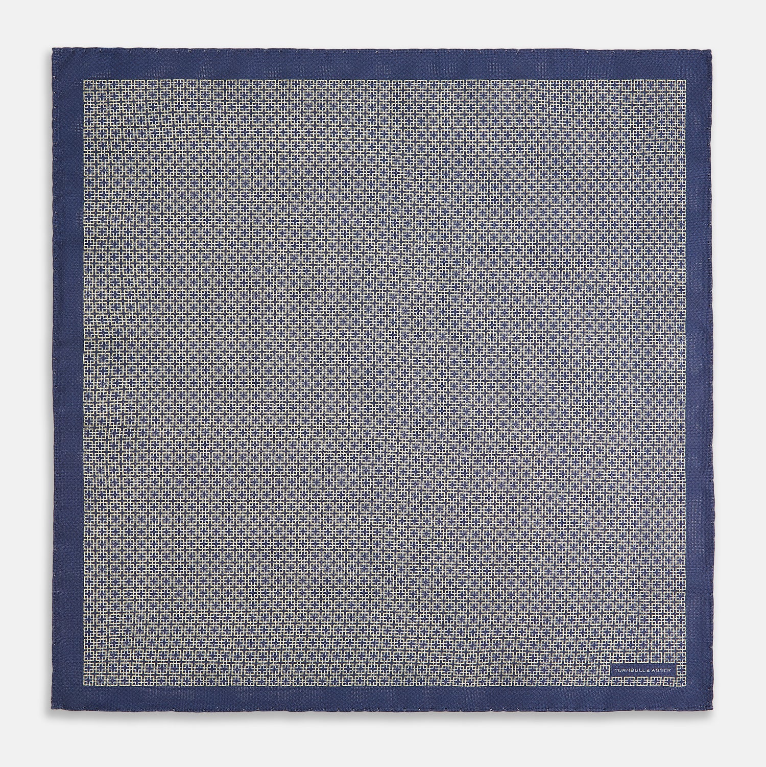 View 5 of product Geometric Blue Pocket Square in Silk