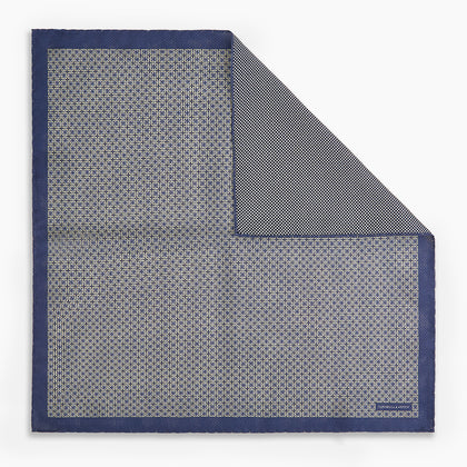 Geometric Blue Pocket Square in Silk Image 6