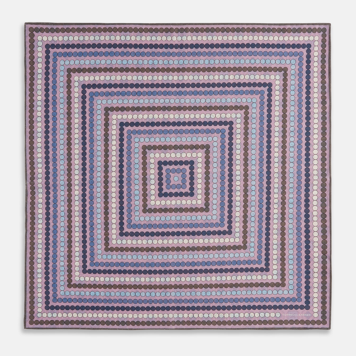 View 4 of product Lilac Dots and Floral Tile Double-Sided Silk Pocket Square OS