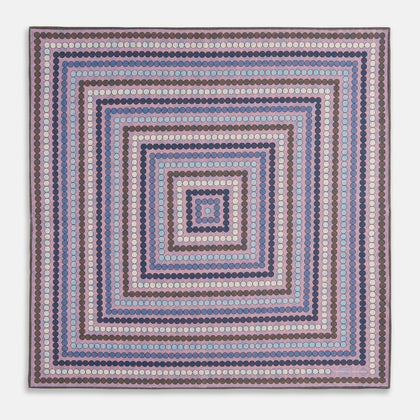 Lilac Dots and Floral Tile Double-Sided Silk Pocket Square Image 3