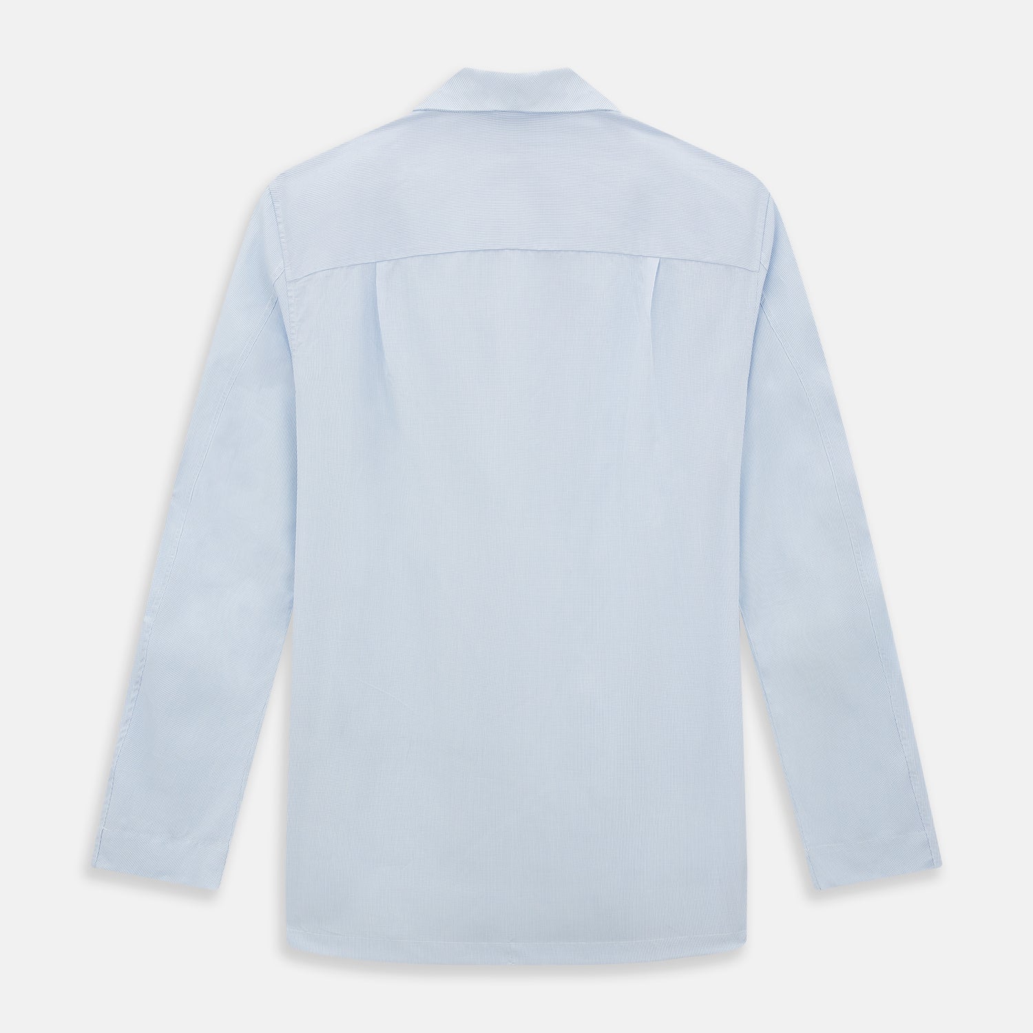 View 3 of product Pale Blue Fine Micro Check Pyjama Shirt