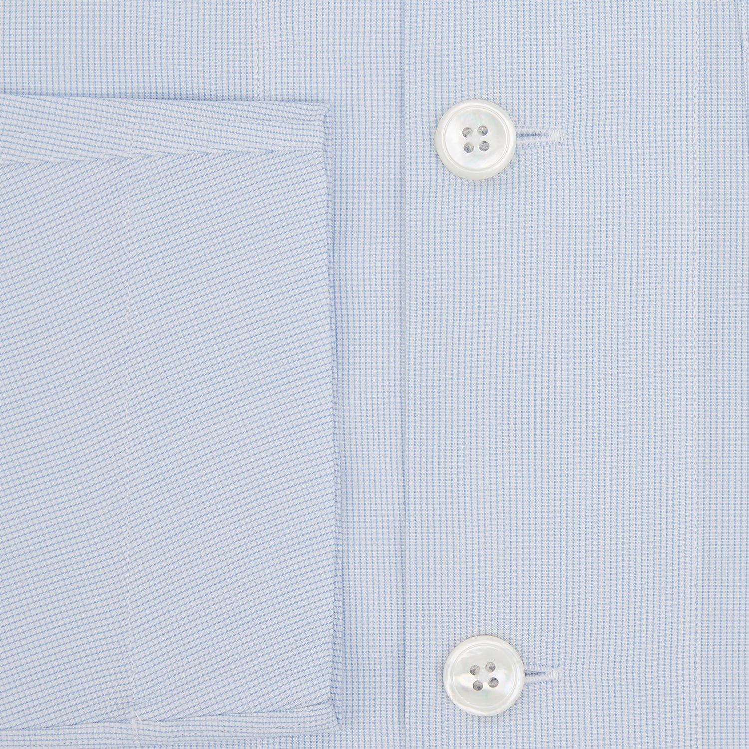View 4 of product Pale Blue Fine Micro Check Pyjama Shirt