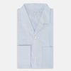 View 5 of product Pale Blue Fine Micro Check Pyjama Shirt
