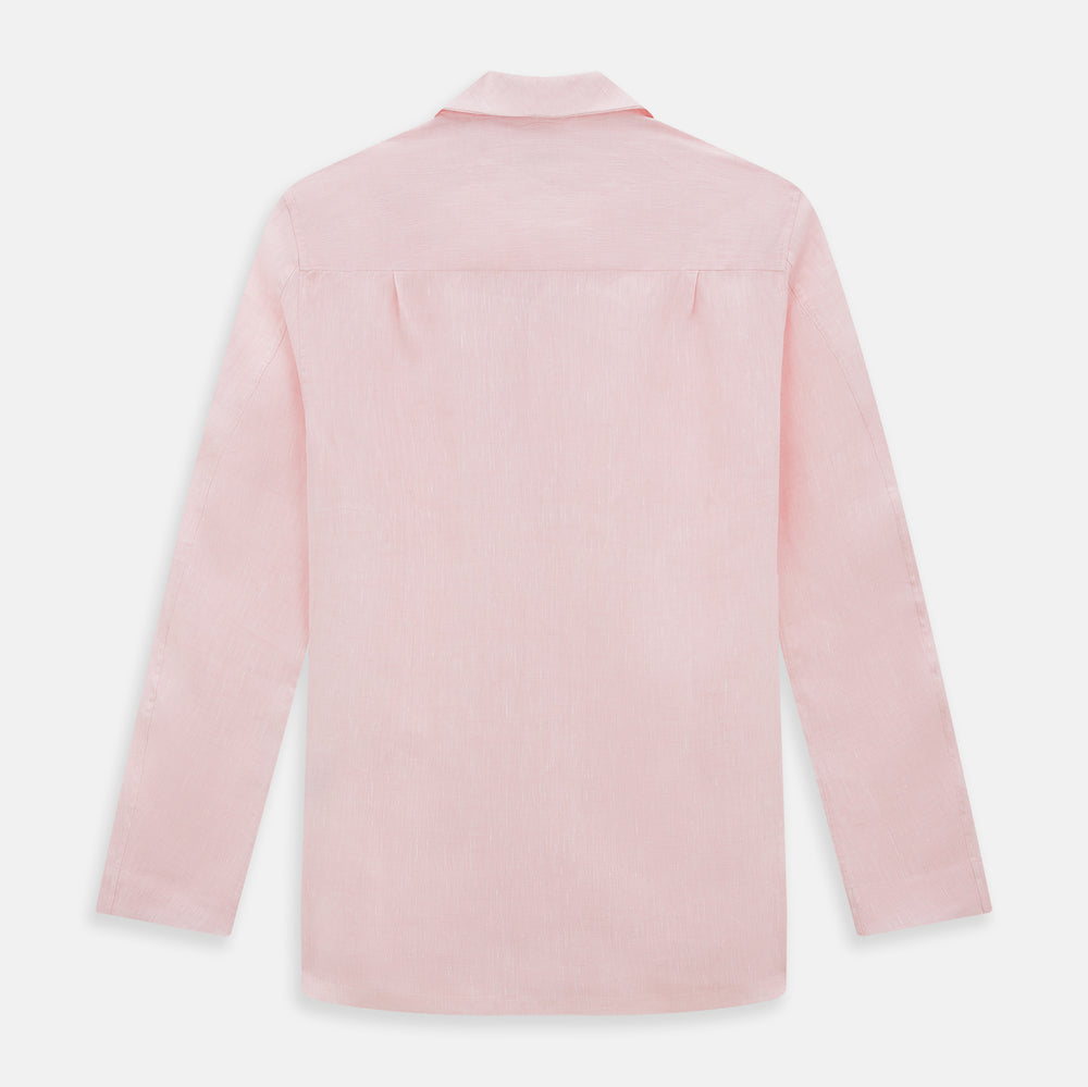 Pale Pink Linen Pyjama Shirt