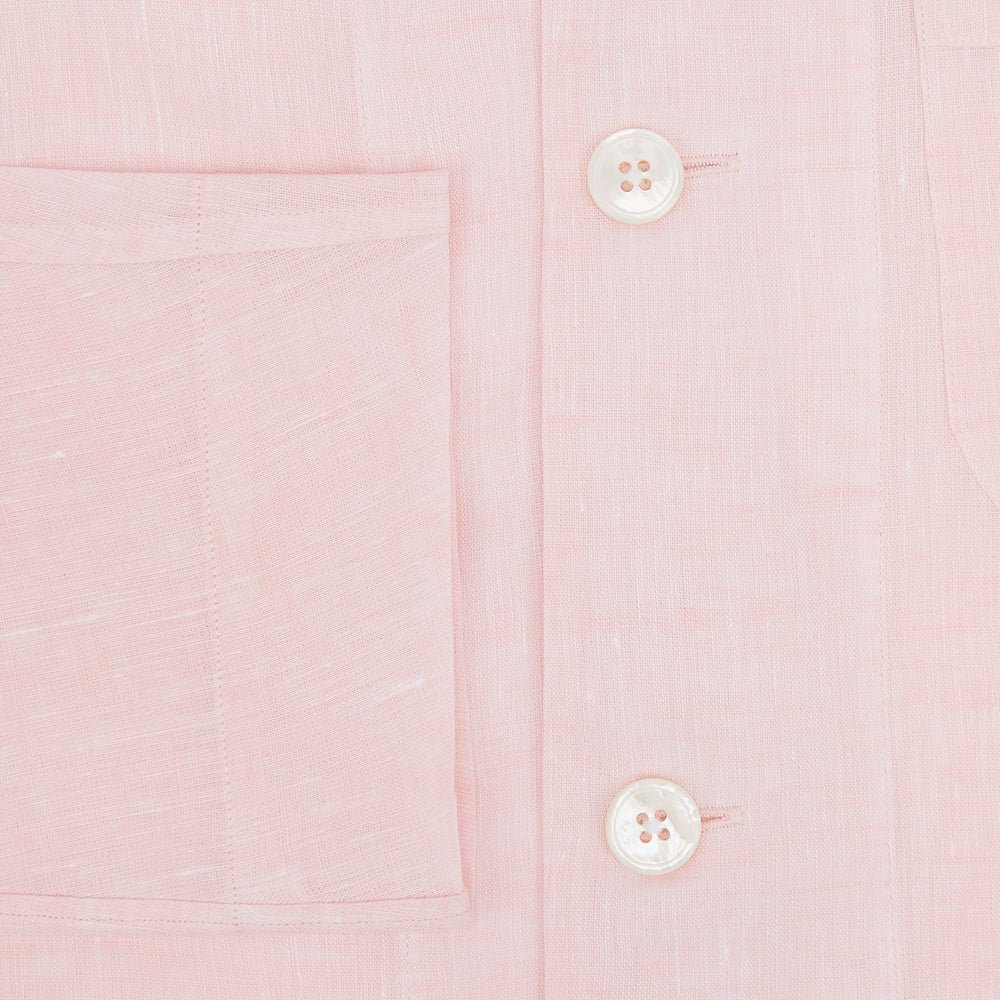 Pale Pink Linen Pyjama Shirt
