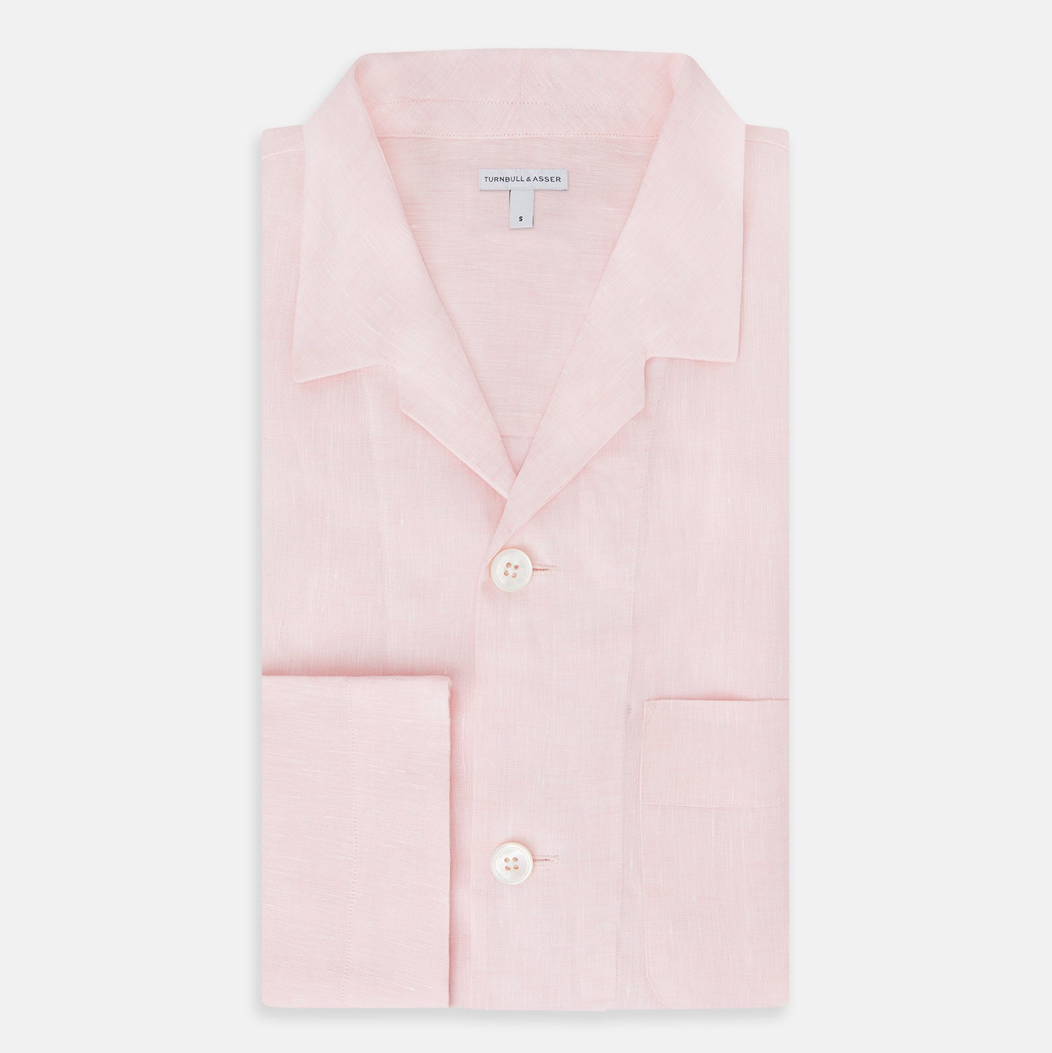 View 5 of product Pale Pink Linen Pyjama Shirt