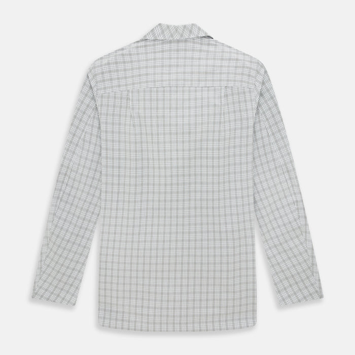 Grey Fine Multi Graph Check Pyjama Shirt Image 2