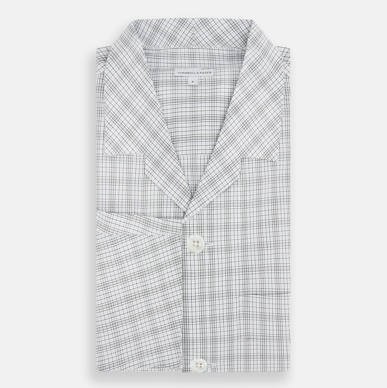 View 5 of product Grey Fine Multi Graph Check Pyjama Shirt