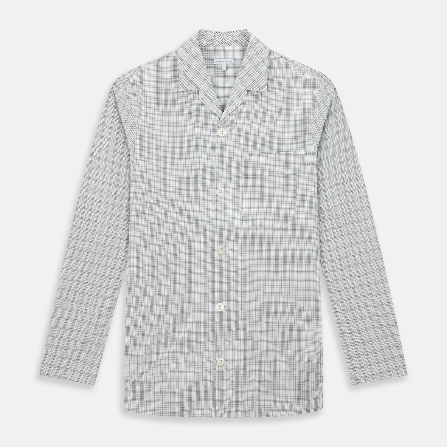 View 1 of product Grey Fine Multi Graph Check Pyjama Shirt
