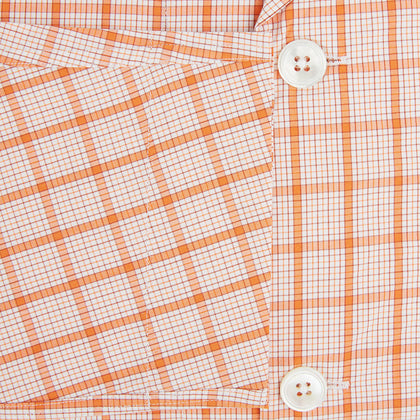 Orange Graph Overlay Check Pyjama Shirt Image 3