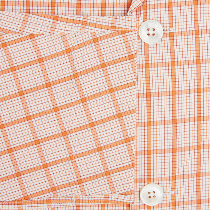 Orange Graph Overlay Check Pyjama Shirt Image 3