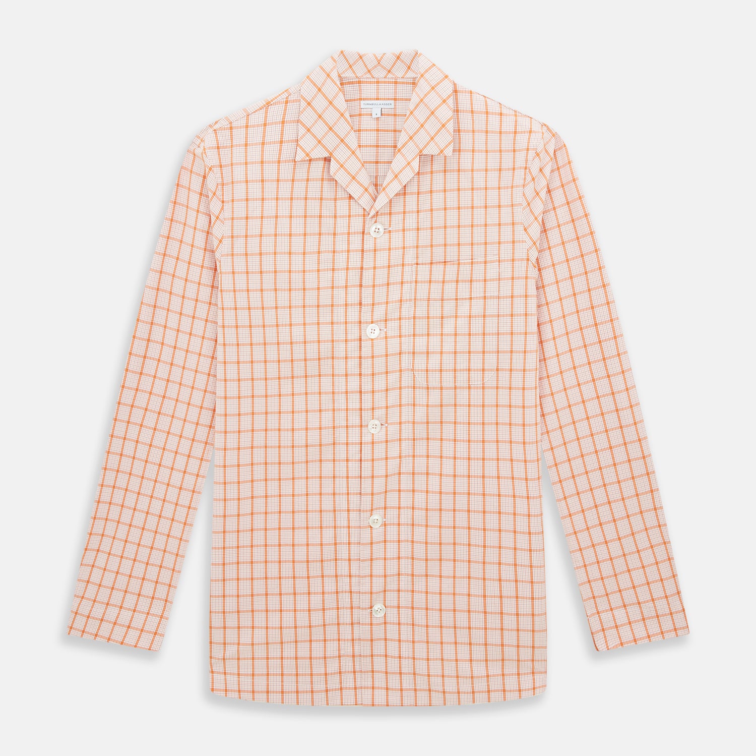 View 1 of product Orange Graph Overlay Check Pyjama Shirt