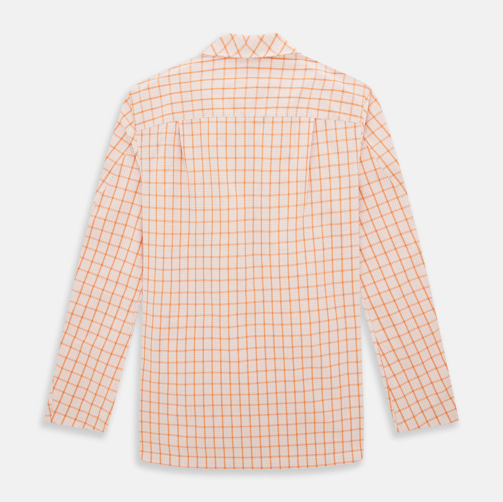 Orange Graph Overlay Check Pyjama Shirt