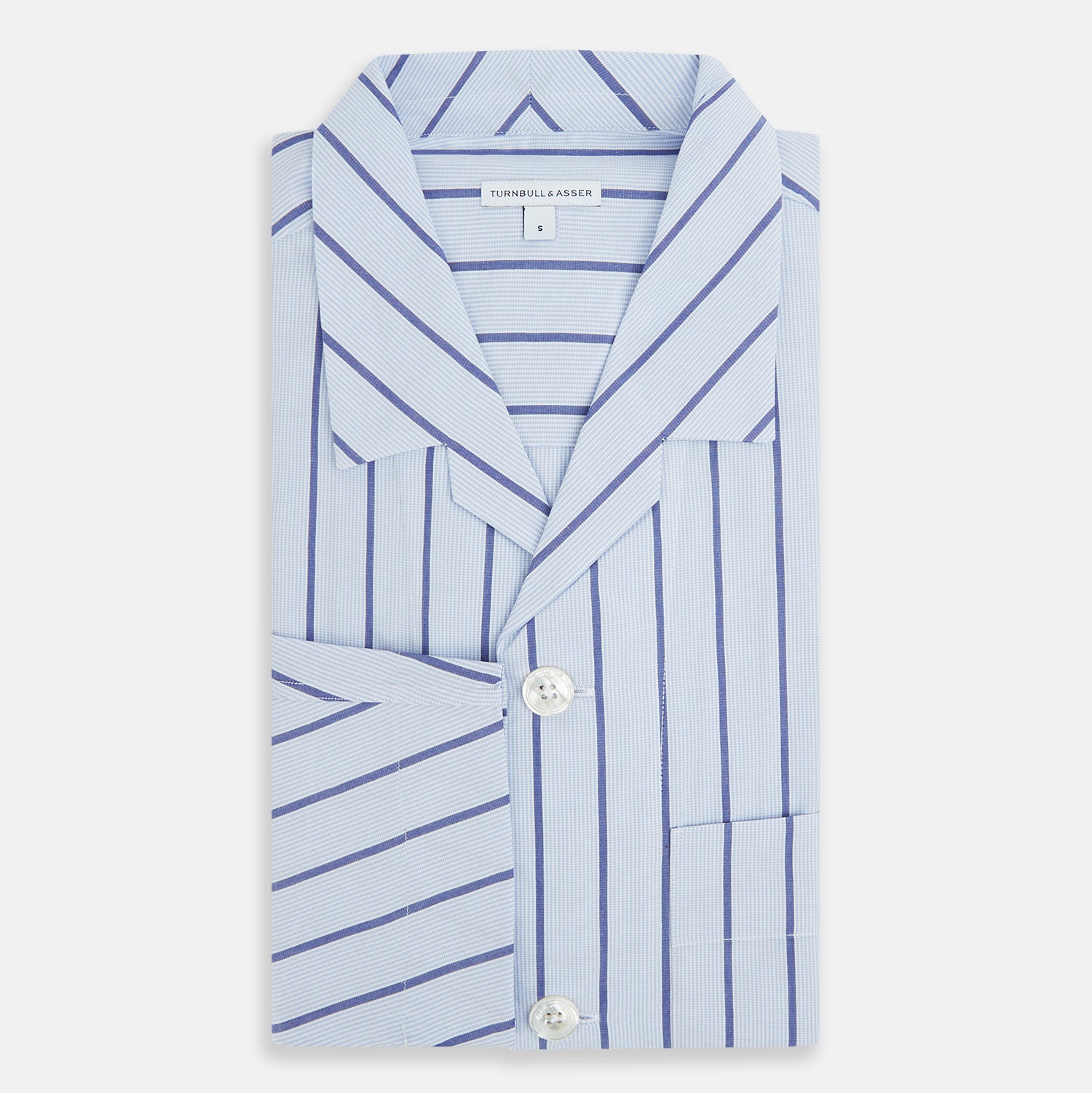 View 5 of product Blue Track Stripe Pyjama Shirt