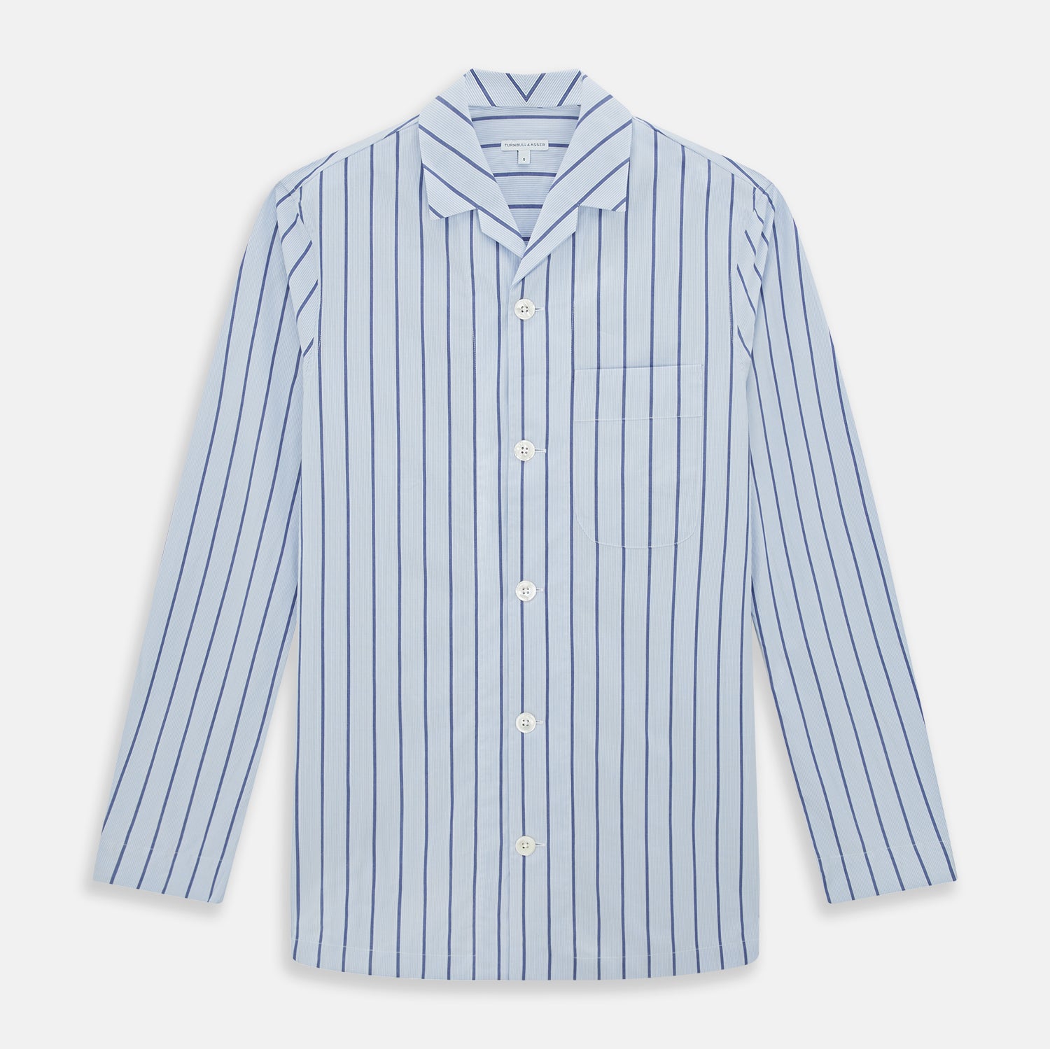 View 1 of product Blue Track Stripe Pyjama Shirt