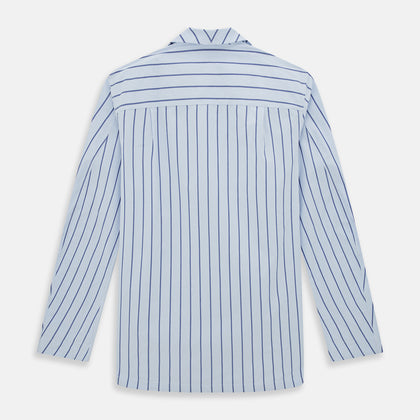 Blue Track Stripe Pyjama Shirt Image 2