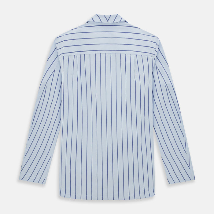Blue Track Stripe Pyjama Shirt Image 2