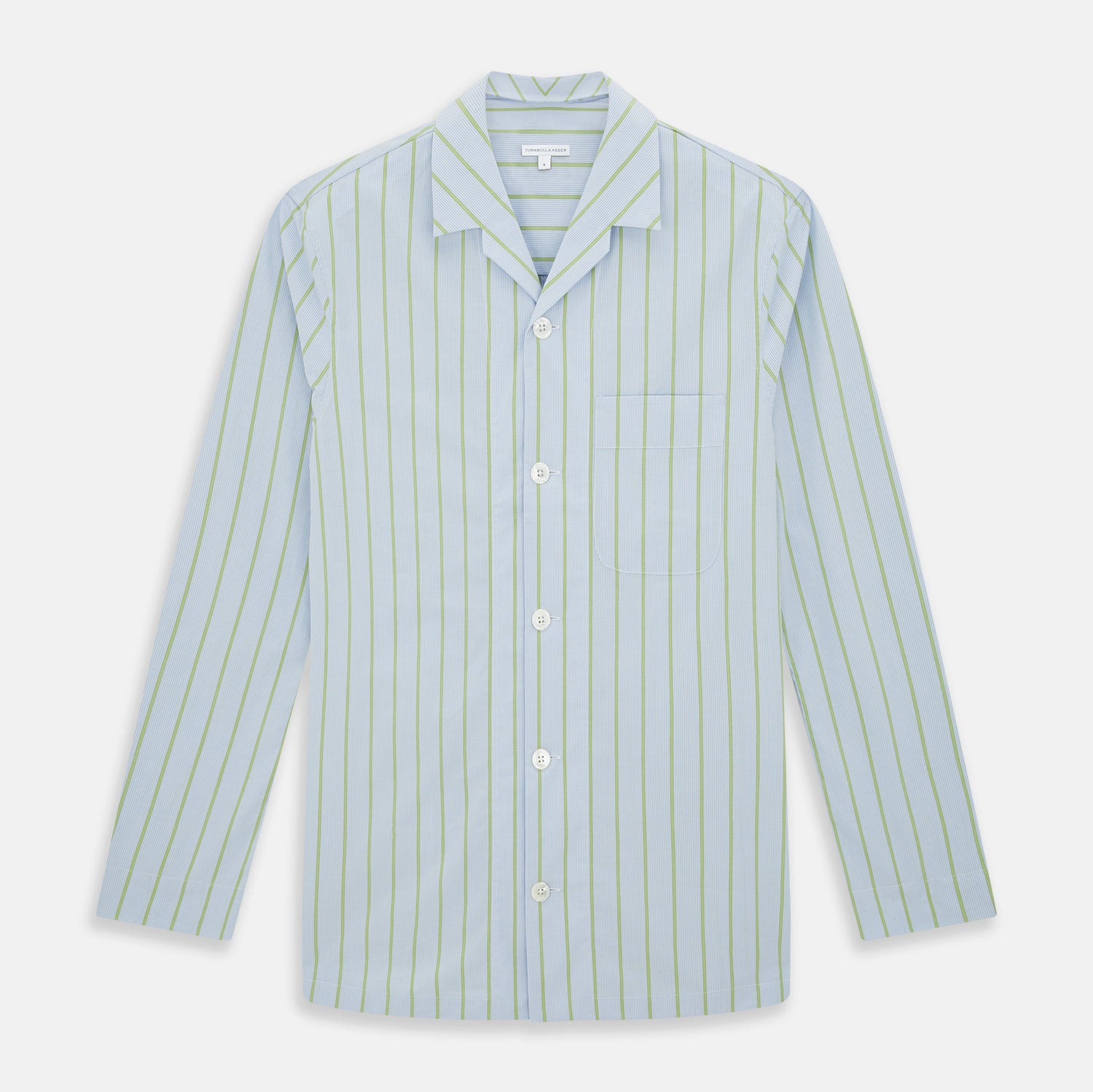 Light Green and Blue Stripe Pyjama Shirt