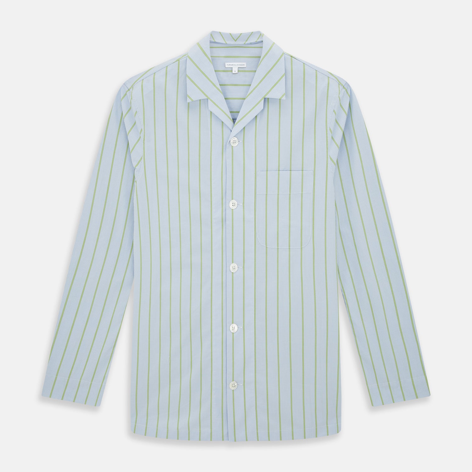 View 1 of product Light Green and Blue Stripe Pyjama Shirt