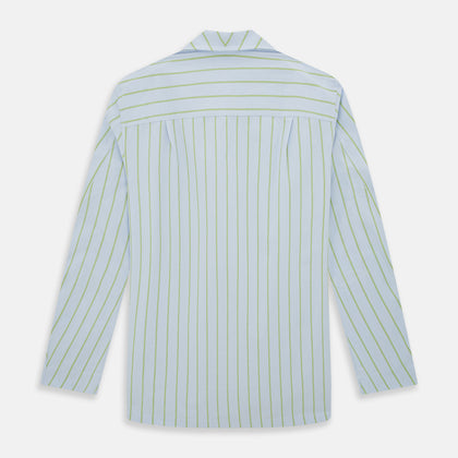 Light Green and Blue Stripe Pyjama Shirt Image 2