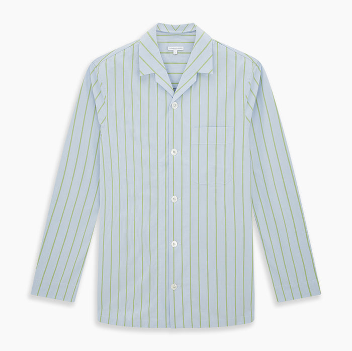 Light Green and Blue Stripe Pyjama Shirt Image 6